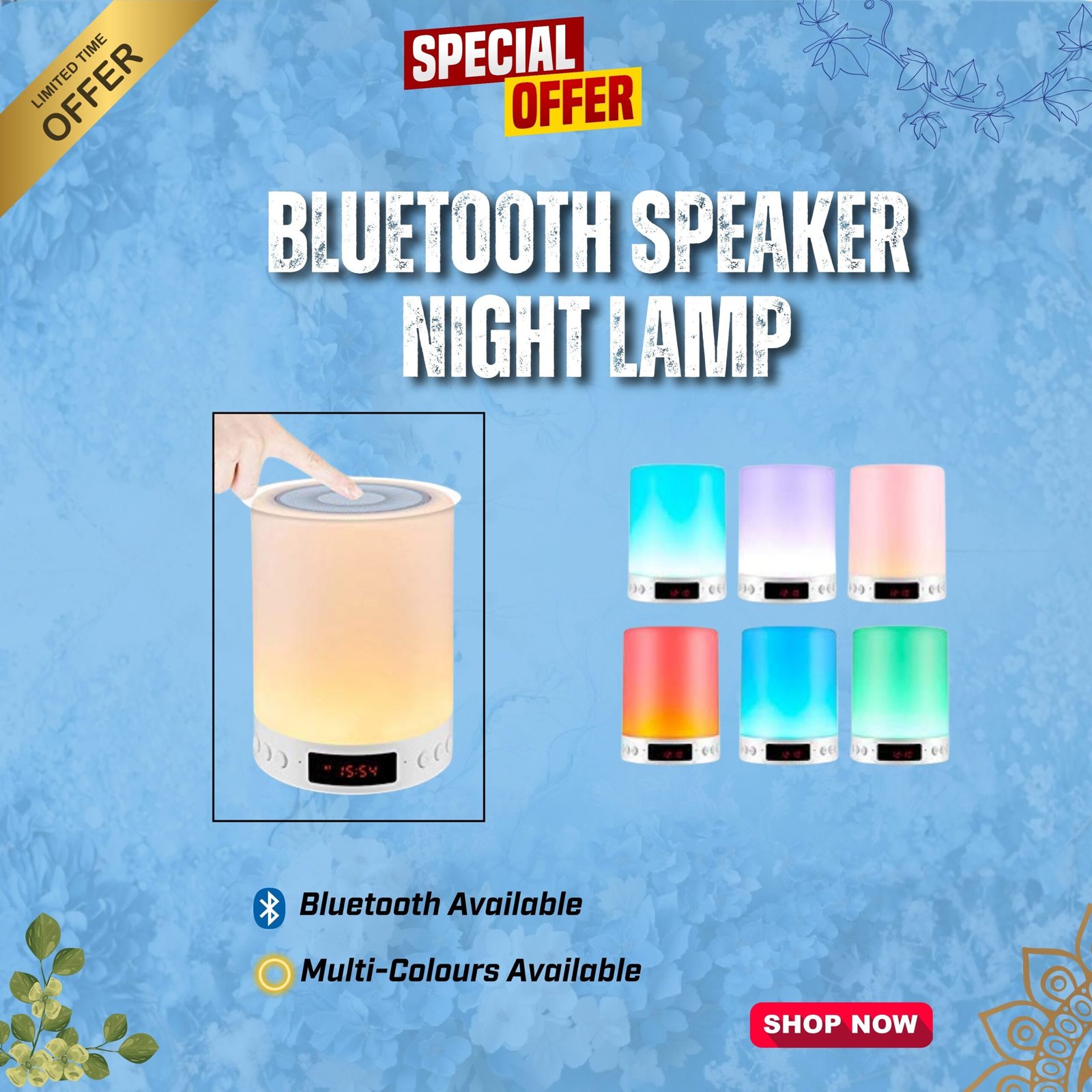 Personalized night lamp with Bluetooth speaker and photo