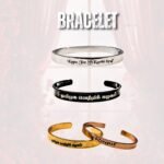 Stylish black engraved bracelet for men and women
