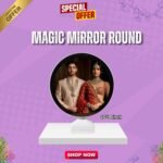 Round magic mirror 10x8 inch with LED photo reveal