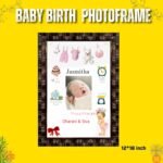 12×18 customized baby birth photo frame with name and birth details