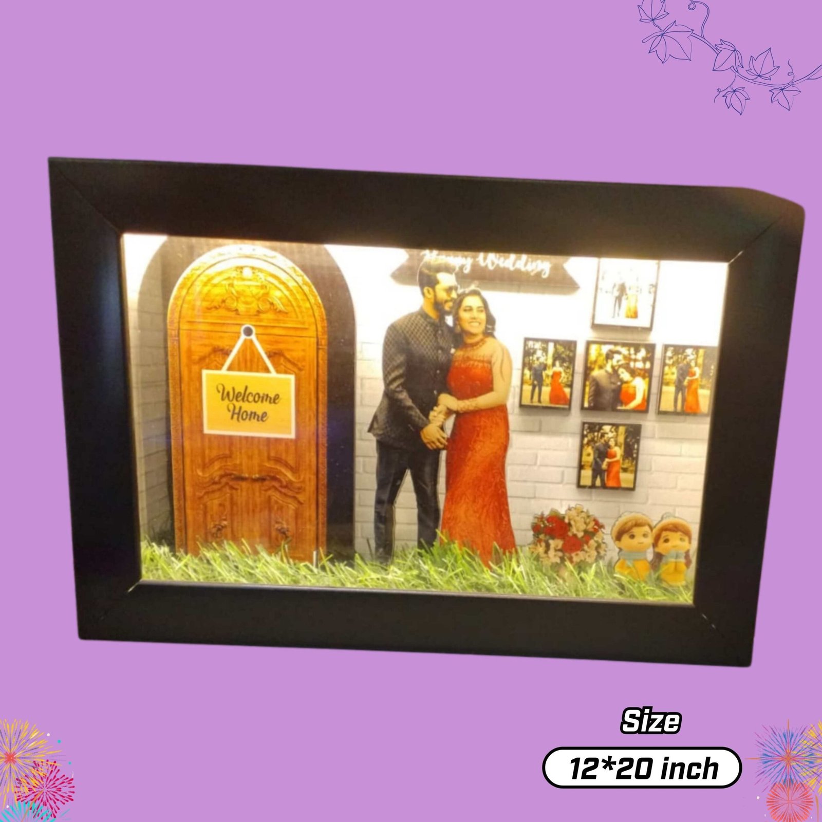 Customized miniature photo frame 12×20 inch with multiple mini photos