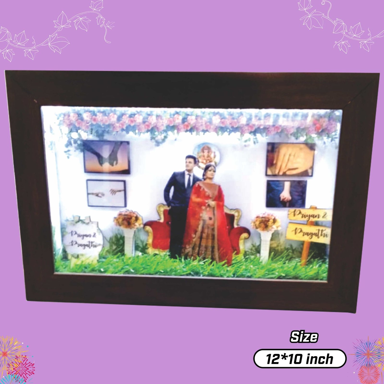 Miniature 15×10 photo frame with HD printed photos